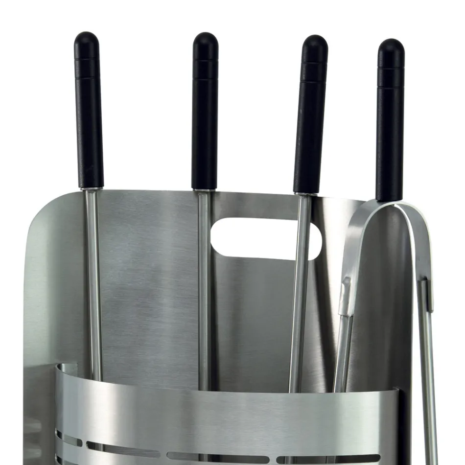 Porta-Ferramentas Fixo com 4 Ferramentas para Lareira Fabricado na Itália - Bonsai Viadurini