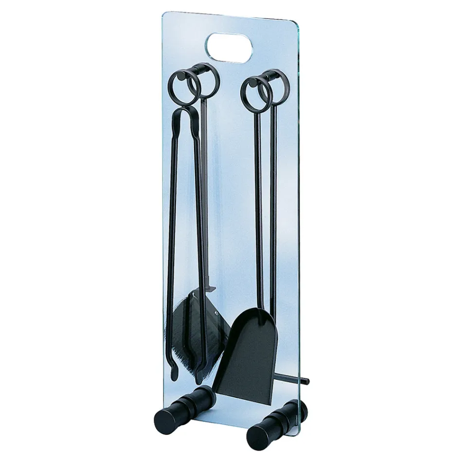 Porta-ferramentas de cristal temperado com 4 acessórios fabricados na Itália - Zebra Viadurini