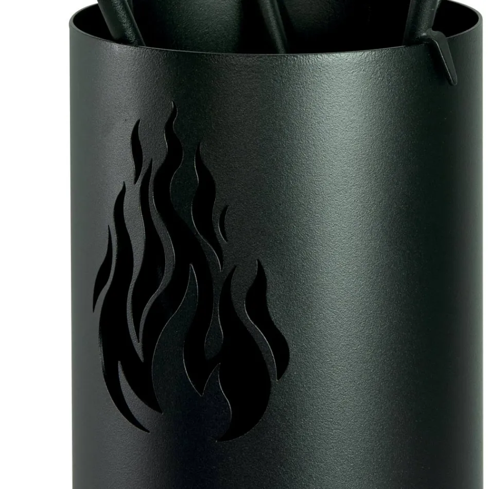 Porta-ferramentas de metal com 4 acessórios e chama fabricado na Itália - Fakir Viadurini