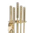 Porta-ferramentas de latão com 4 acessórios de altura 65 cm Fabricado na Itália - Canguru Viadurini