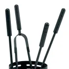 Porta-ferramentas para lareira com 4 ferramentas incluídas Fabricado na Itália - Merlo Viadurini