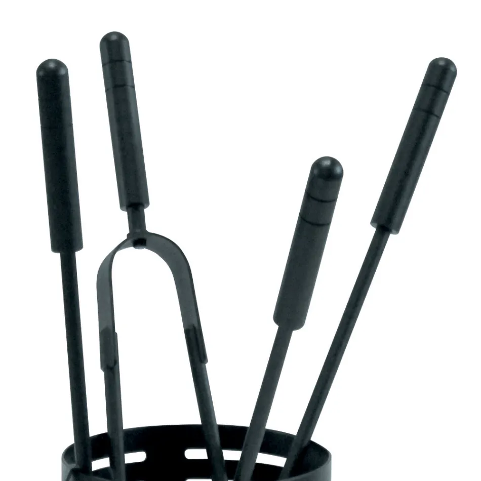 Porta-ferramentas para lareira com 4 ferramentas incluídas Fabricado na Itália - Merlo Viadurini