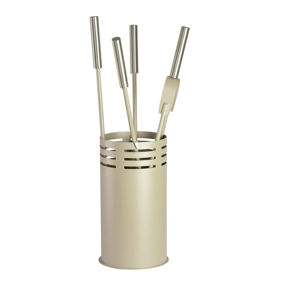 Porta-ferramentas para lareira com 4 ferramentas incluídas Fabricado na Itália - Merlo Viadurini