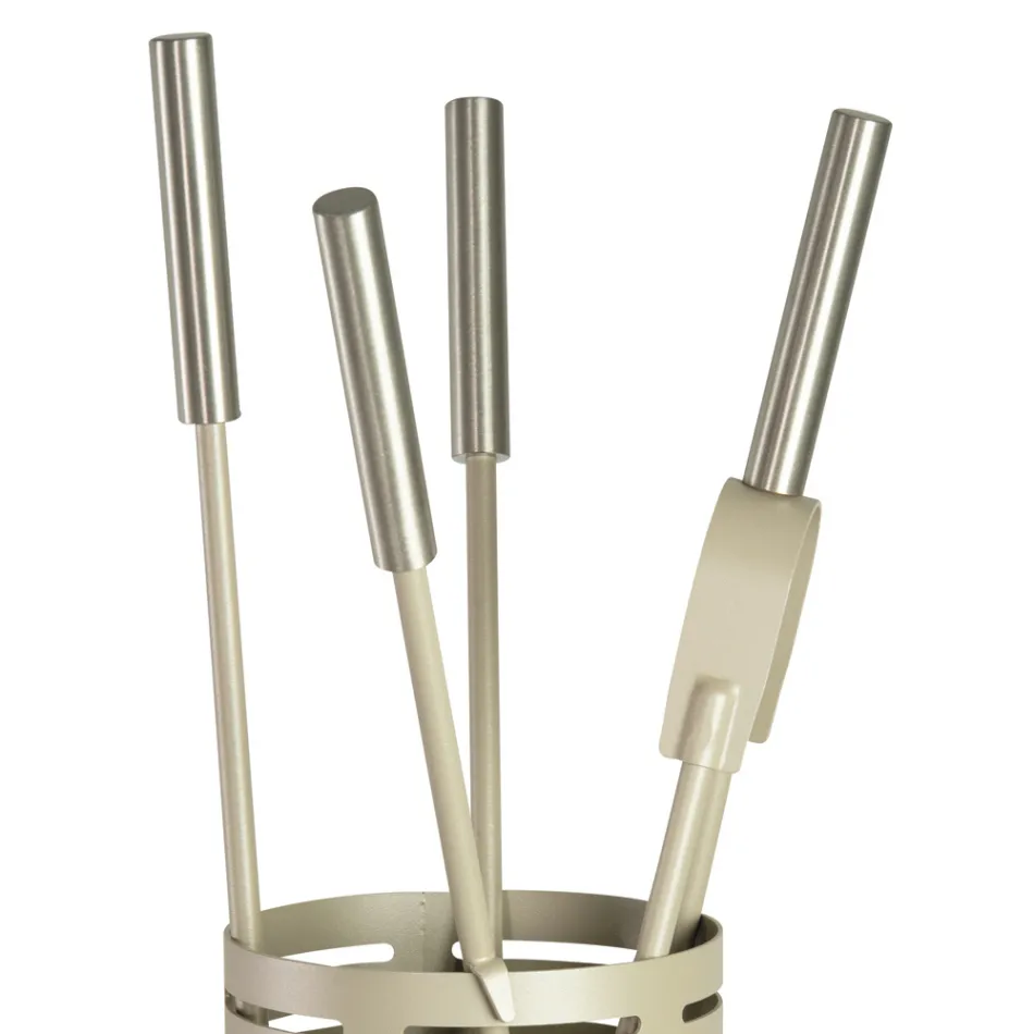 Porta-ferramentas para lareira com 4 ferramentas incluídas Fabricado na Itália - Merlo Viadurini