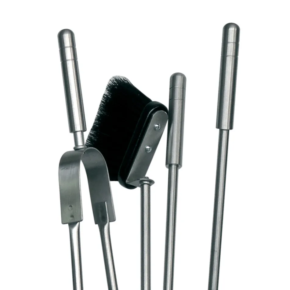 Porta-ferramentas para lareira com 4 ferramentas incluídas Fabricado na Itália - Merlo Viadurini