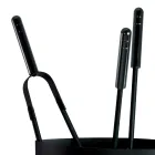 Porta-ferramentas metálico para lareira com 4 acessórios fabricados na Itália - Canarino Viadurini