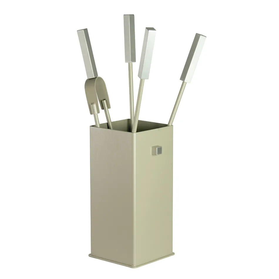 Porta-ferramentas quadrado de metal e 4 acessórios fabricados na Itália - Iena Viadurini