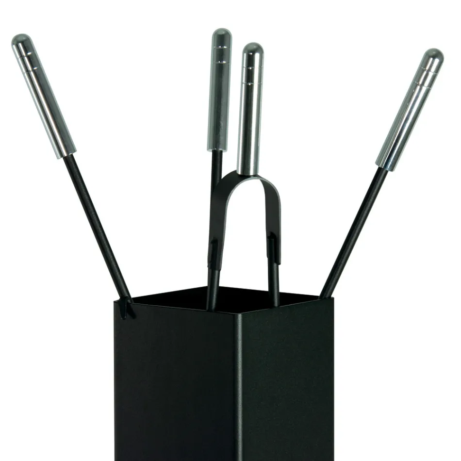 Porta-ferramentas quadrado de metal e 4 acessórios fabricados na Itália - Iena Viadurini