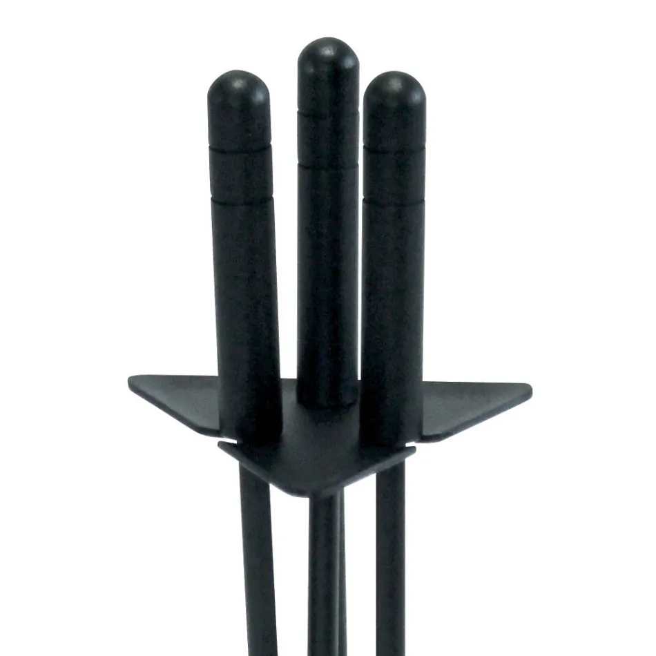 Porta-ferramentas triangular com 3 ferramentas para lareira fabricado na Itália - Tabu Viadurini