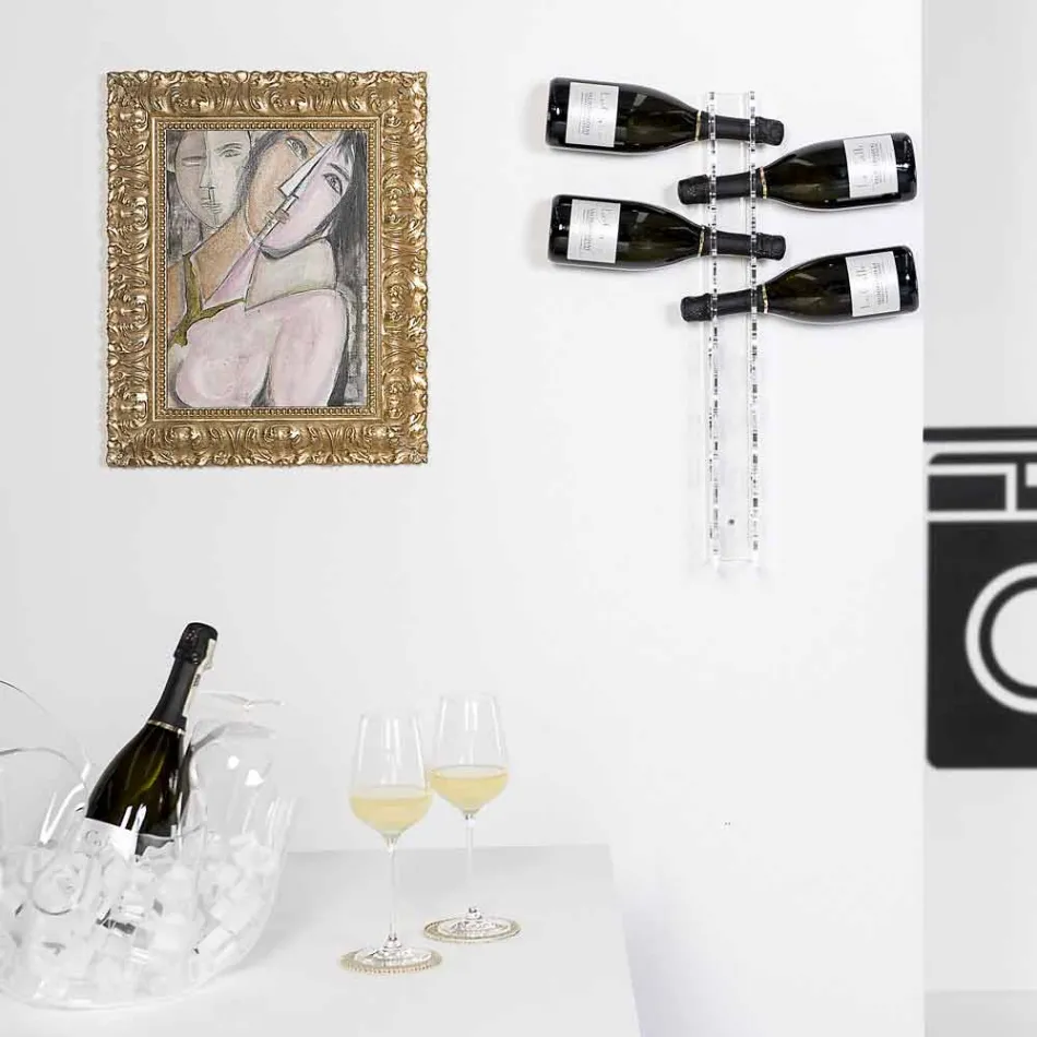 L6xH60xP11cm do bebê transparente pequeno do suporte da parede da garrafa Viadurini