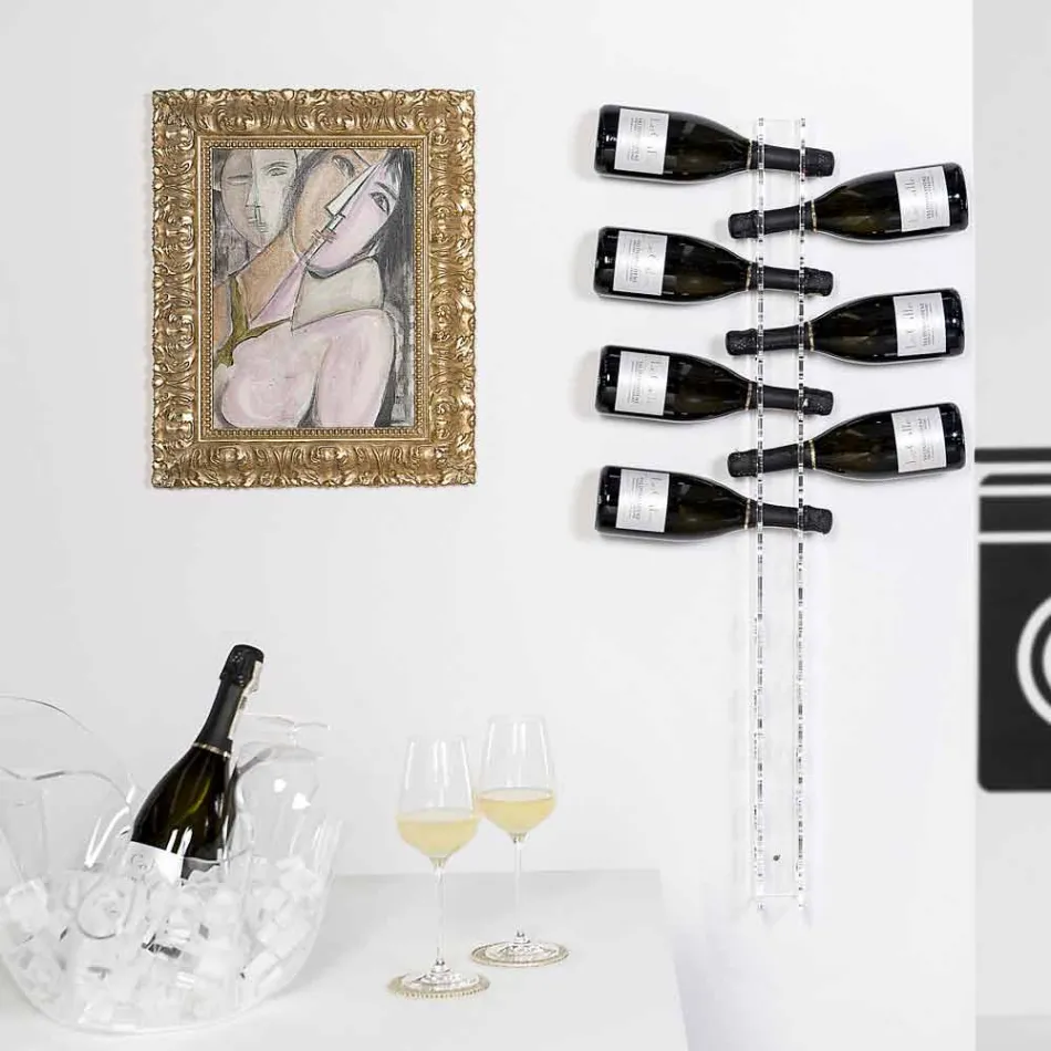 Baby Big L6xH100xP11cm suporte de parede garrafa transparente Viadurini