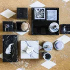 Porta-lenços em Mármore Preto Marquinia Design Retangular Italiano - Rafa Viadurini