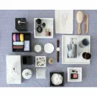 Porta-Lenços Moderno em Mármore Carrara Branco Made in Italy - Rafa Viadurini