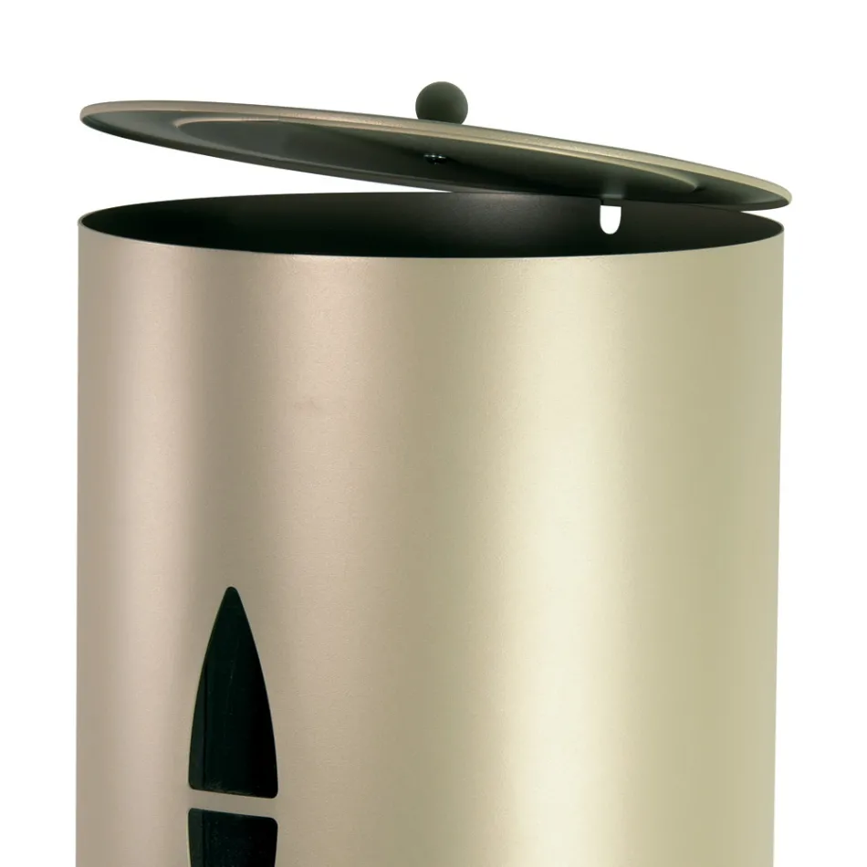 Porta pellets com tampa, vassoura e pá Made in Italy - Cacatua Viadurini