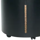 Porta Pellets com Rodas e Tampa em Metal Fabricado na Itália - Stork Viadurini