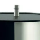 Porta Pellets com Rodas e Tampa em Metal Fabricado na Itália - Stork Viadurini