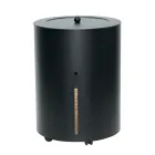 Porta Pellets com Rodas e Tampa em Metal Fabricado na Itália - Stork Viadurini