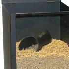 Porta Pellets em Aço Pintado de Preto com Plexiglass Fabricado na Itália - Pellicano Viadurini