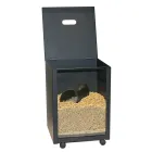 Porta Pellets em Aço Pintado de Preto com Plexiglass Fabricado na Itália - Pellicano Viadurini