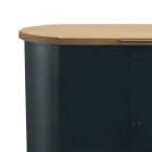 Porta Pellets Metálico com Rodas e Tampa de Madeira Fabricado na Itália - Bisonte Viadurini