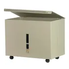 Porta Pellets Metálico com Rodas e Tampa Fabricado na Itália - Gazza Viadurini