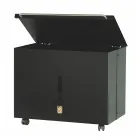 Porta Pellets Metálico com Rodas e Tampa Fabricado na Itália - Gazza Viadurini