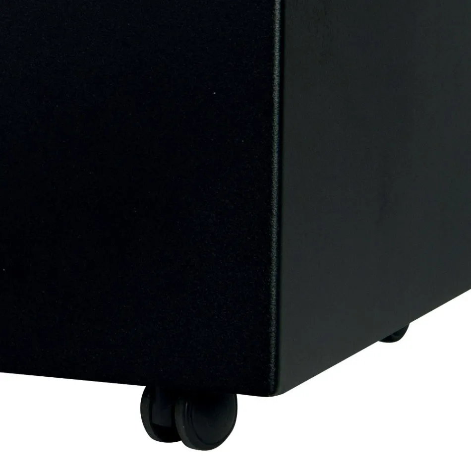 Porta Pellets Retangular de Metal com 4 Rodas Fabricado na Itália - Aquila Viadurini