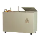 Porta Pellets Retangular de Metal com 4 Rodas Fabricado na Itália - Aquila Viadurini