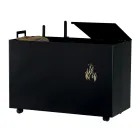 Porta Pellets Retangular de Metal com 4 Rodas Fabricado na Itália - Aquila Viadurini