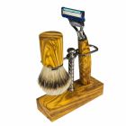Porta-lâmina e pincel de barbear feito à mão na Itália - Diplo Viadurini