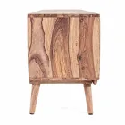 Suporte para TV de madeira com design vintage e puxadores de aço Homemotion - Ventador Viadurini