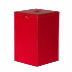 Cesto de roupa de couro com base quadrada David, fabricado na Itália Viadurini