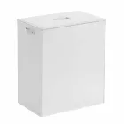 Cesto de roupa em couro com base retangular design Peter Viadurini