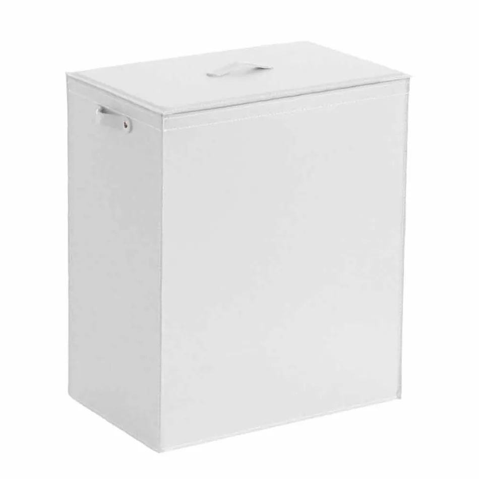 Cesto de roupa em couro com base retangular design Peter Viadurini