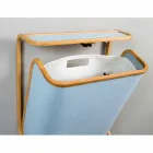 Cesto de roupa de parede moderno em tecido da Marinha e bambu Valenza Viadurini