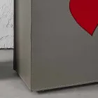 Cesto de roupa de couro contemporâneo feito em Itália Adele, inserção de coração Viadurini