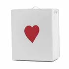 Cesto de roupa de couro contemporâneo feito em Itália Adele, inserção de coração Viadurini