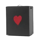 Cesto de roupa de couro contemporâneo feito em Itália Adele, inserção de coração Viadurini