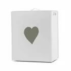 Cesto de roupa de couro contemporâneo feito em Itália Adele, inserção de coração Viadurini