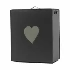 Cesto de roupa de couro contemporâneo feito em Itália Adele, inserção de coração Viadurini