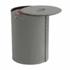 Cesto de roupa oval em pele regenerada Riky fabricada em Itália Viadurini