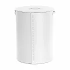 Cesto de roupa oval em pele regenerada Riky fabricada em Itália Viadurini