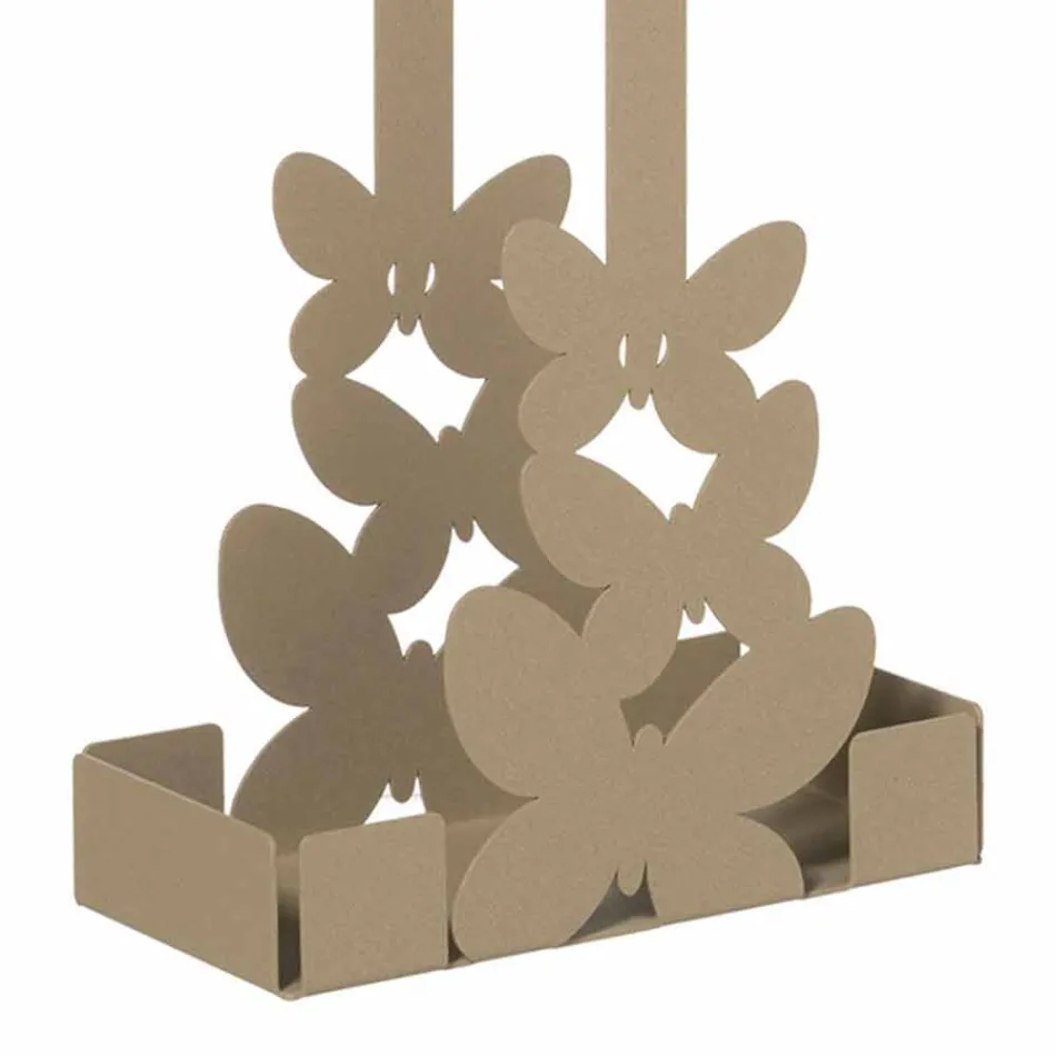 Porta-copos duplo em ferro branco, bege ou marfim fabricado na Itália - Leiden Viadurini