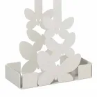 Porta-copos duplo em ferro branco, bege ou marfim fabricado na Itália - Leiden Viadurini