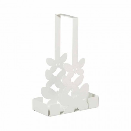 Porta-copos duplo em ferro branco, bege ou marfim fabricado na Itália - Leiden Viadurini