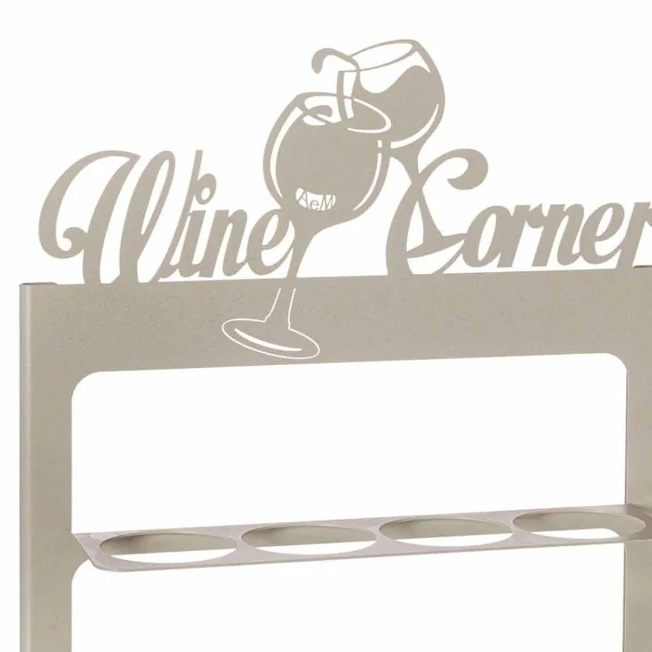 Porta-garrafas feito à mão em ferro precioso Made in Italy - Maste Viadurini