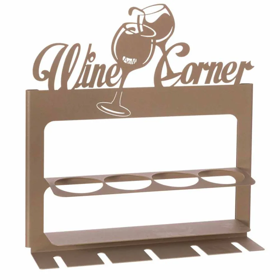 Porta-garrafas feito à mão em ferro precioso Made in Italy - Maste Viadurini