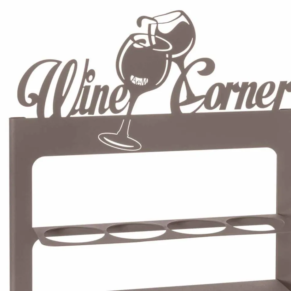 Porta-garrafas feito à mão em ferro precioso Made in Italy - Maste Viadurini