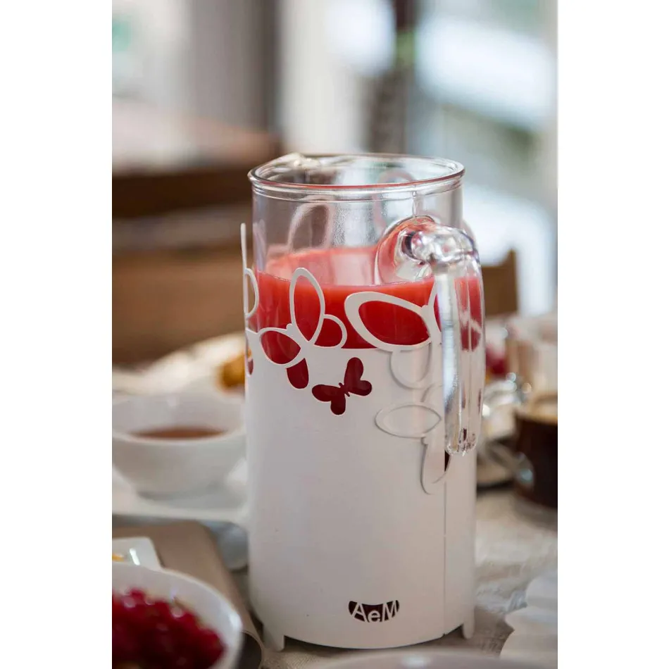 Suporte de garrafa moderno em ferro branco, bege ou marfim fabricado na Itália - Leiden Viadurini