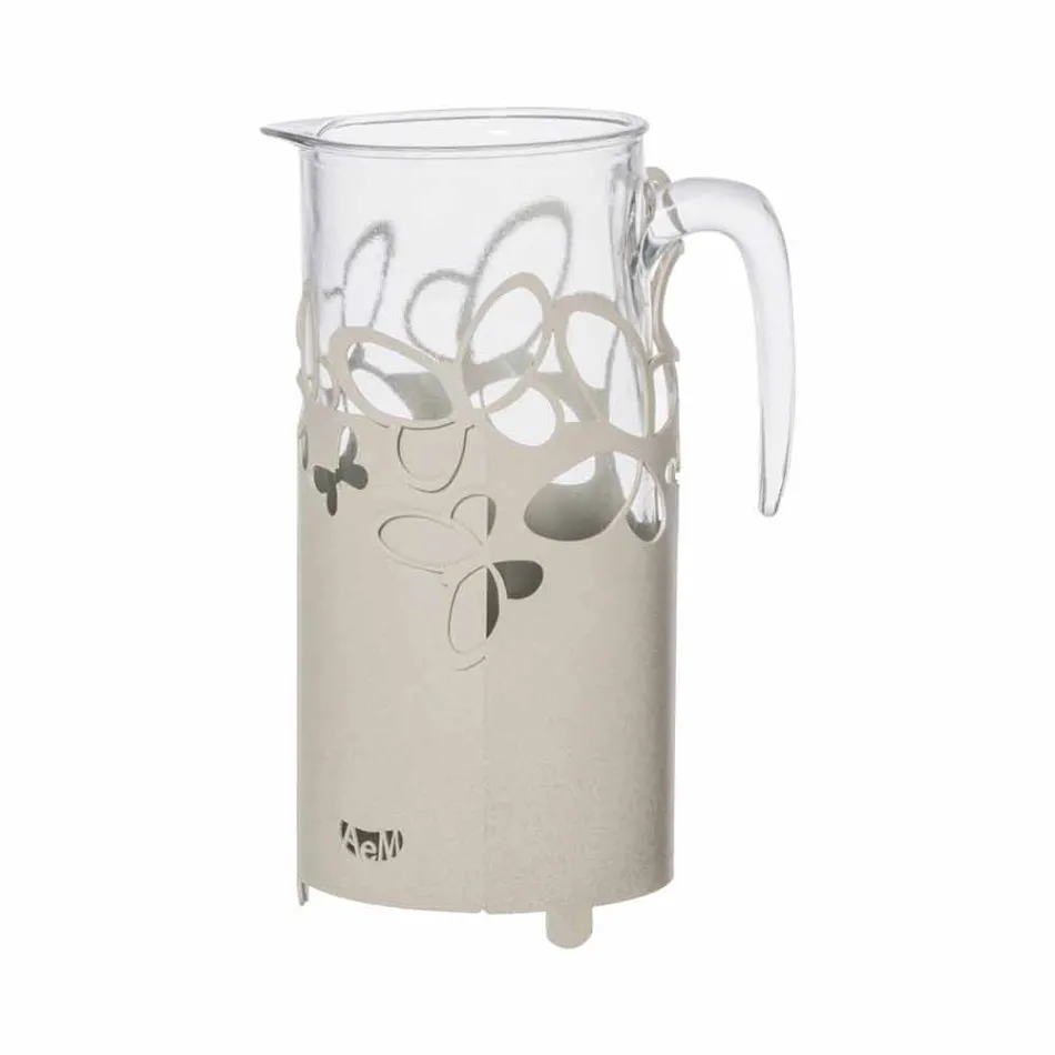 Suporte de garrafa moderno em ferro branco, bege ou marfim fabricado na Itália - Leiden Viadurini